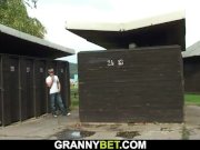 He fucks blonde granny in the changing room 3/16