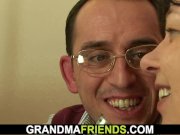 Two buddy seduce big tits mature woman 3/16