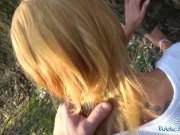 Public Agent Big cock gets blondes tight pussy wet in public forest fuck 11/16