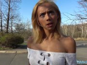 Public Agent Big cock gets blondes tight pussy wet in public forest fuck 2/16