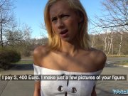 Public Agent Big cock gets blondes tight pussy wet in public forest fuck 4/16