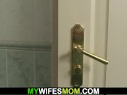 Huge boobs mother inlaw pleases him 5/16