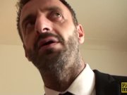 Raunchy subslut Princess Paris slurps cum after rough plow 9/16