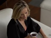 OLD4K. Blonde and old husband interrupted tea to make love on sofa 5/16