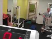 HUNT4K. Man for money let stranger fuck his slutty girlfriend in gym 2/16