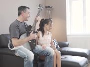 OLD4K. Tricky girl wanted to play with daddy's tool hidden in pants 2/16