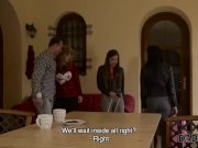 DADDY4K. Old man and beautiful teens relax together in living room 2/16