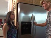 Voluptuous mature fucks adorable teen maid with stepdaughter 3/16