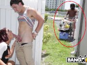 BANGBROS - Sophia Steele Gives Peter Green A Public Blowjob While Bum Walks