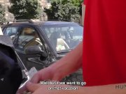 HUNT4K. Slim brunette fucked by guy in front of her nerdy cuckold 6/16