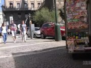 HUNT4K. Slim brunette fucked by guy in front of her nerdy cuckold 7/16