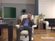 Peeonher - Piss drinking blonde takes a creampie 4/16