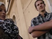 HUNT4K. Rich guy plays with blonde's pussy in front of her cuckold 2/16