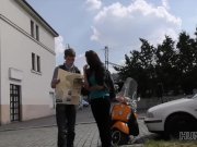 HUNT4K. Submissive cuckold watches slutty GF fucked hard by lover 1/16