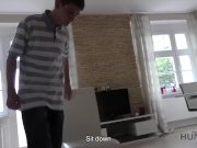 HUNT4K. Submissive cuckold watches slutty GF fucked hard by lover 9/16