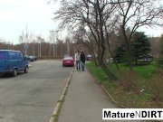 Busty brunette granny fucks on the floor 3/16