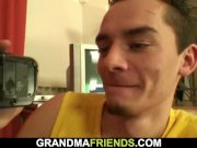 Two young dudes fuck big boobs mature fatty 2/16