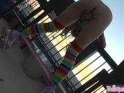 Twistys - Roller teen Heather Vandeven shows off her pigtails and socks 15/16