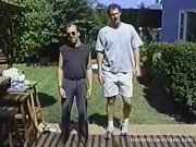 Vintage amateur orgy with two couples in the backyard 3/16