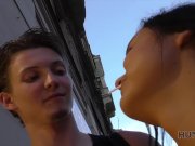 HUNT4K. Teen receives cum all over tummy after cheating on docile BF 4/16