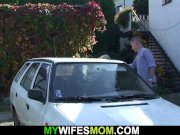 Her busty blonde old mom and husband fucking on the backyard 4/16