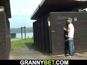 70 years old blonde granny is fucked by a stranger 8/16