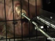 BDSM Orgasmic Fun For Blonde In Cage With Toys And Machines 3/16
