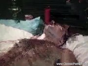 Brunette Woman Plays At Night