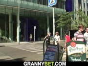 Big tits granny spreads legs for young dude 1/16