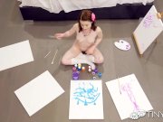 TINY4K Sloppy facial at teens messy painting party 4/16