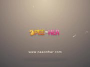 Teen pissing with Chelsy Sun who empties Santa's sack! 1/16