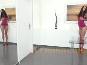 EXTREME closeup peeing for brunette in fishnet - Pussy Pissing 4/16