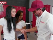 AMERICAN COLLEGE GIRLS SCAM AND FUCK THEIR COACH 6/16