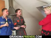 Very old busty granma pleases two boys teen 10/16