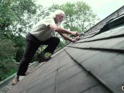 70 year old grandpa fucks 18 year old girl moans with pleasure and swallows 3/16