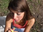 HUNT4K. Naughty man picked up teen for spontaneous anal sex in park 14/16