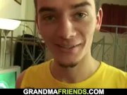 Big tits old mature woman threesome fucking POV 12/16