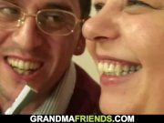 Big tits old mature woman threesome fucking POV 2/16