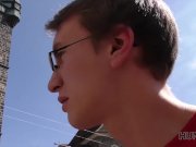 HUNT4K. Nerdy cuckold watches girlfriend fucked by muscular stranger 7/16