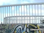 These girls had to emply their full bladders here and now 12/16