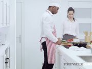 Blue Eyed Brunette Uses 2 Hands On Big Black Cock! 2/16