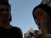 HUNT4K. Pretty brunette fucked by stranger to earn cash for ring 9/16