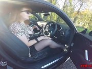 Big tit British mature Red masturbating in the car 5/16