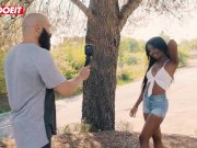 LETSDOEIT - Black COLOMBIAN TEEN Rides Dick In PUBLIC 2/16