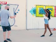 LETSDOEIT - Black COLOMBIAN TEEN Rides Dick In PUBLIC 9/16