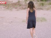 LETSDOEIT - French Babe Fucks A Voyeur On The Beach 3/16