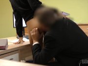 LOAN4K. Blonde hottie with pigtail is owned by loan manager for cash