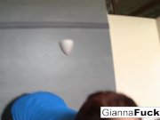 Brunette bombshell Gianna takes a good pounding in bed 2/16