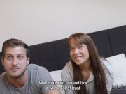 HUNT4K. Couple is in need of cash for motel so why girl gets naked 9/16