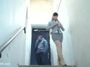 Jeny Smith looses her clothes and sneaks naked in the underground corridor 6/16